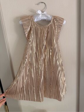Oshkosh Girls' 4t Shimmer Pleated Gold Party Dress